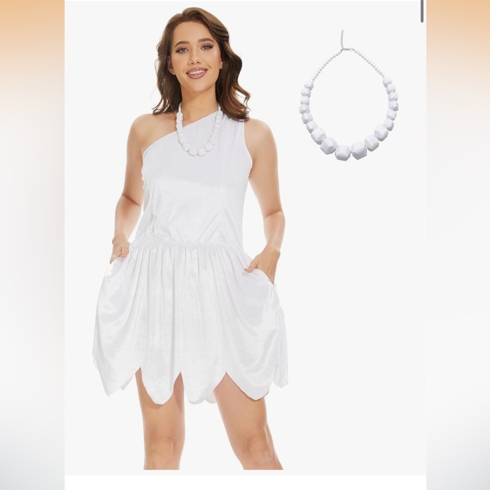 NWT  Wilma Flintstone inspired costume  Dress | necklace | earrings  XXL